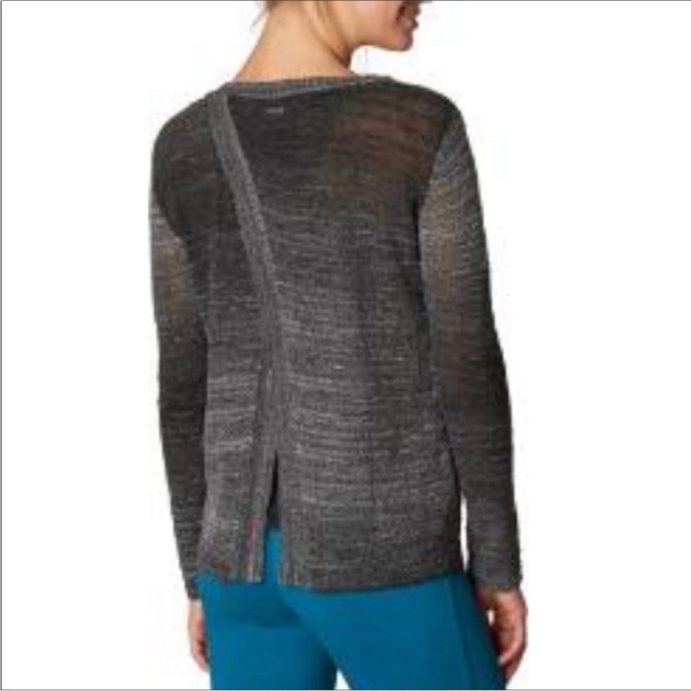 Prana Julien Charcoal Ombré Split Back V-Neck Sweater - Picture 2 of 6
